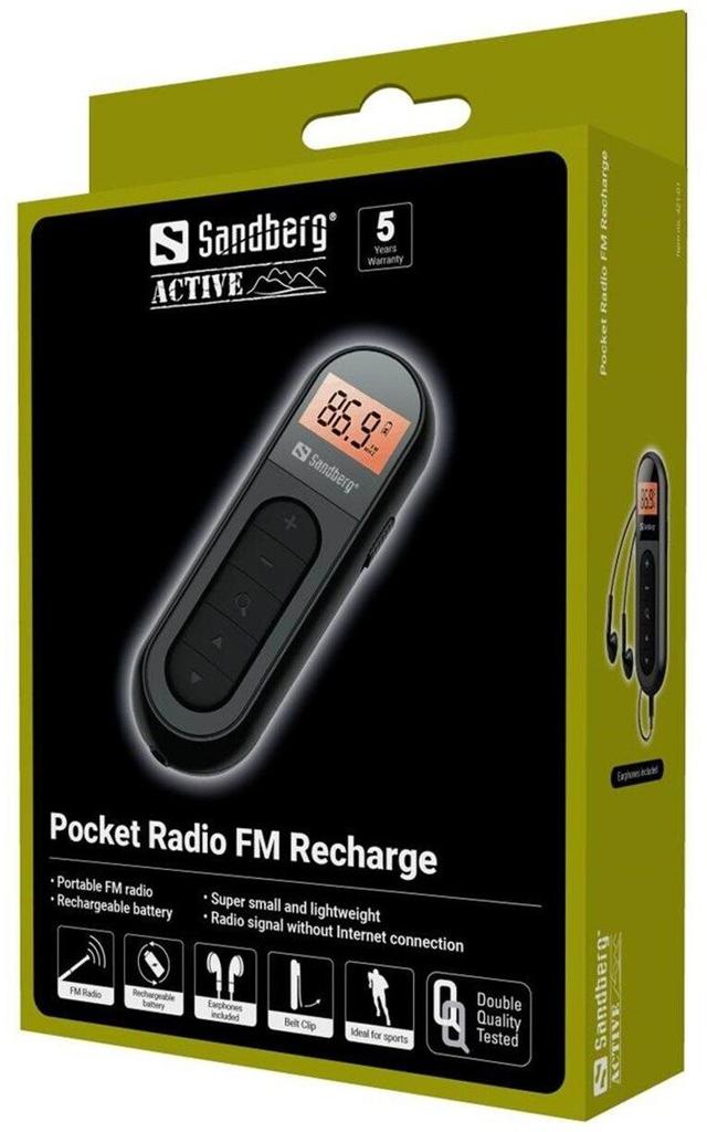 Портативное радио Sandberg Pocket FM Recharge (421-01) черный