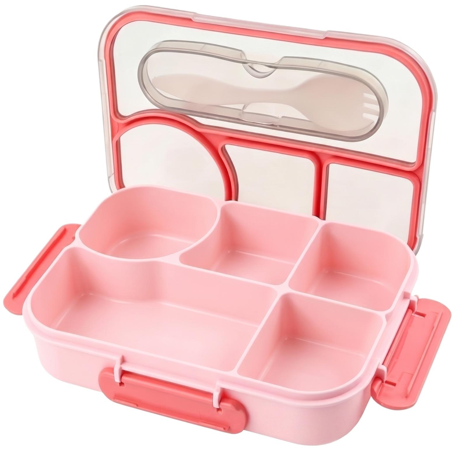 

Adult Lunchbox, Four-compartment Lunch Box, Reusable Snack Box, Drop-proof. One Size рожевий