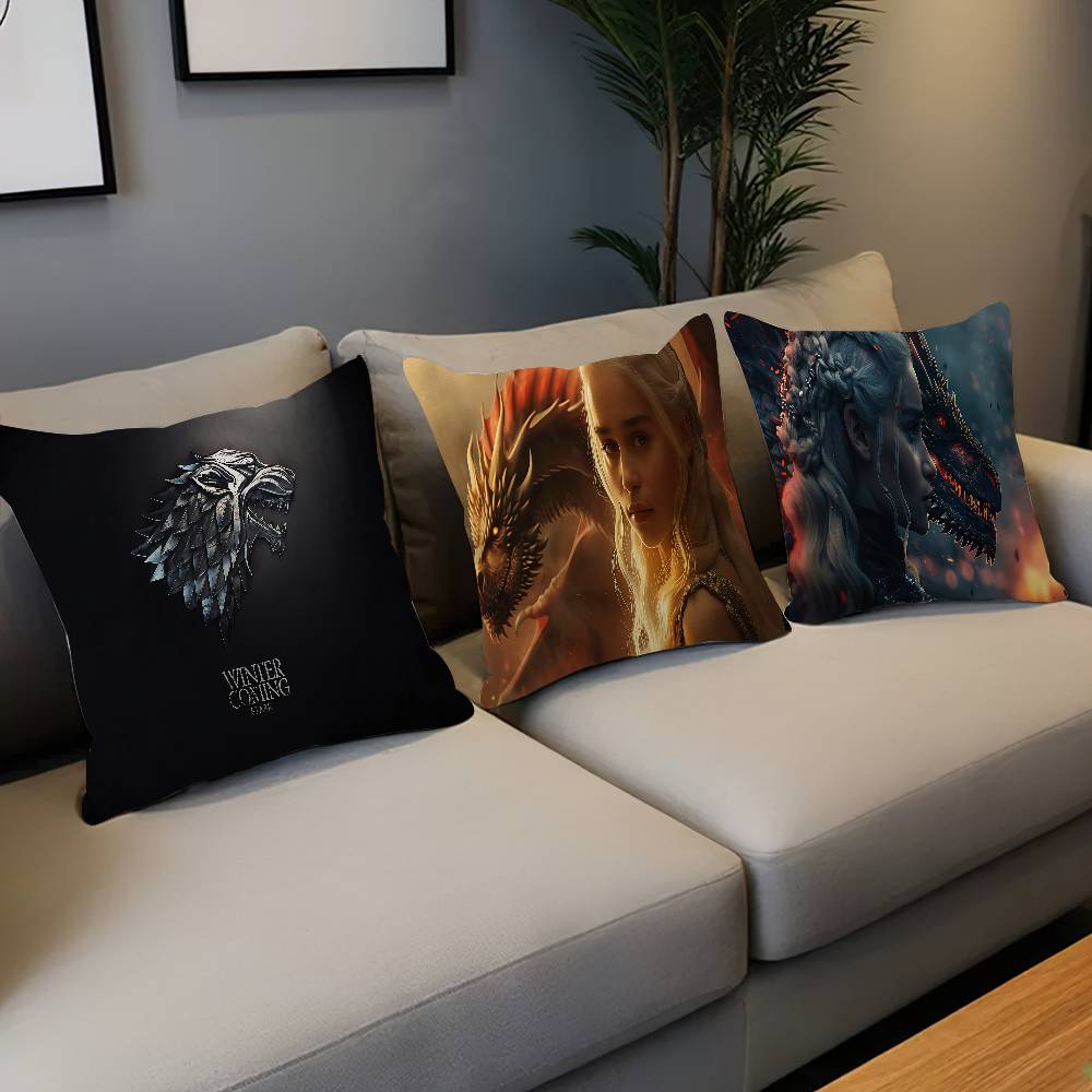 Funda de Almohada para Cojín Película G-Juego de Tronos Funda de Almohada Sala de Estar Sofá Decoración del Hogar Personalizada