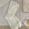 Floral Bowed Socks - Women's Mid-length Socks. Spring/Summer Lightweight Open-patterned Pile Socks. Summer Stockings.
