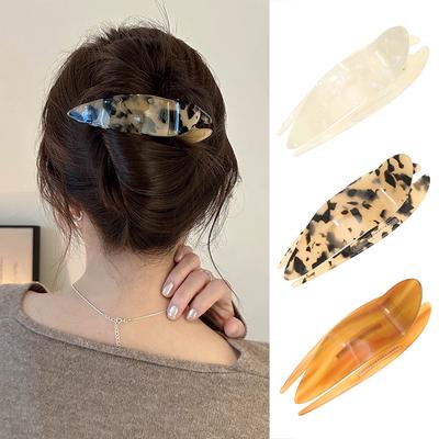 New Simple Solid Color Hair Claws Bright Surface Hair Clip For Women Fashion Duckbill Clip Hair Accessories