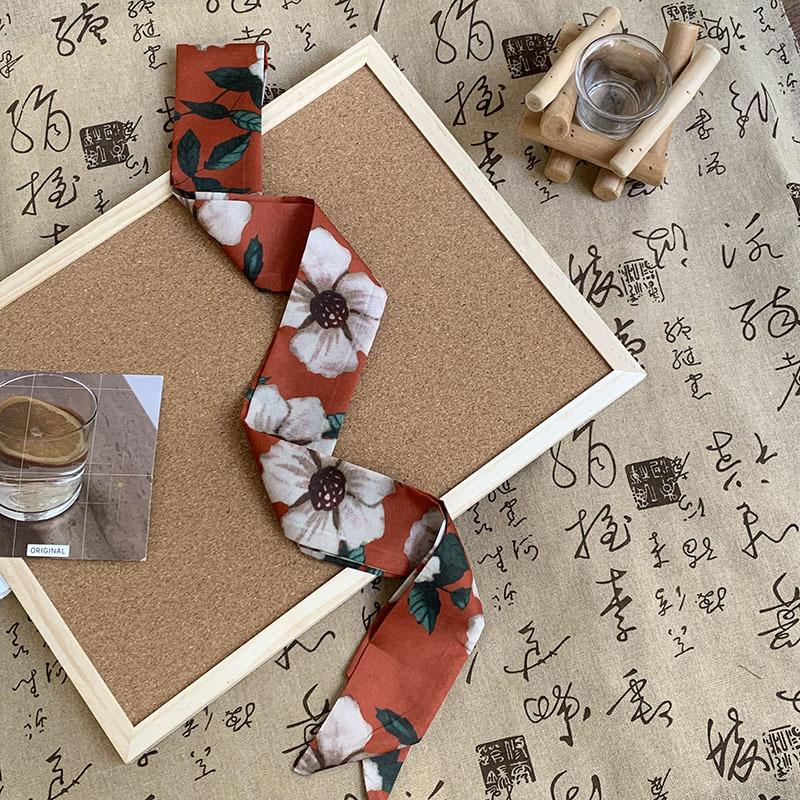 Silk scarf premium sense slender strip narrow silk scarf women's retro versatile streamer headscarf headband hair band hair tie bag decorative belt