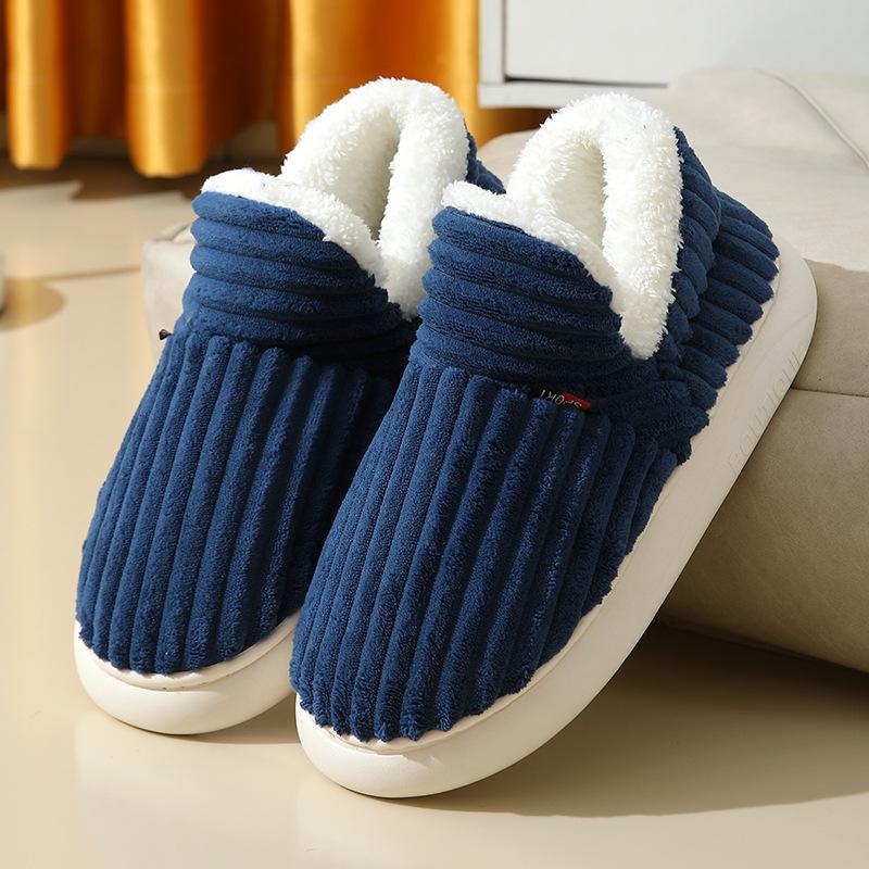 Cozy Plush Shoes for Women Men Home Cotton Slippers Comfortable Indoor Slip on Fuzzy Ankle Shoes Thick Bottom Pantuflas Mujer