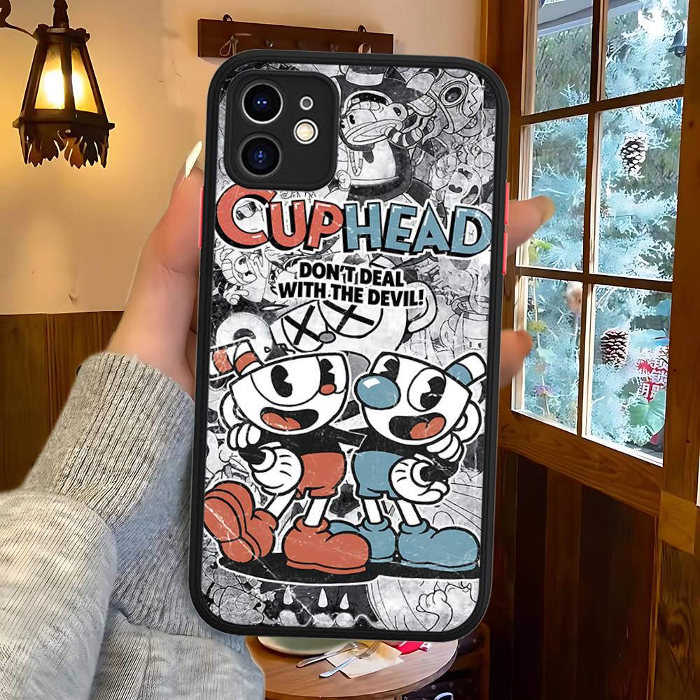 C-Cuphead Classic Game Phone Case For IPhone 16 15 14 13 12 11 Pro Max XS Max X Plus Matte Shockproof Cover
