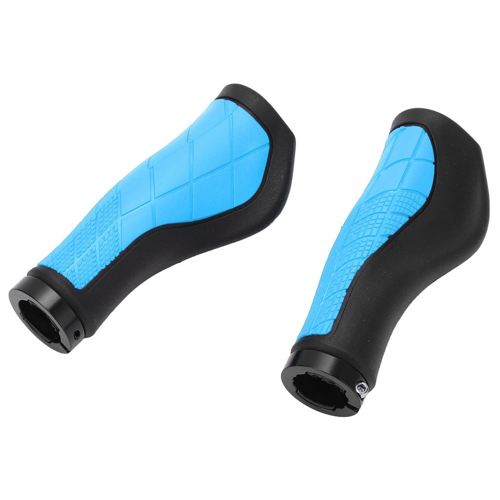 1 Pairset Bike Handlebar Cover Grips with Alloy Double Lock Anti Slip Cycling Handle GripBlue