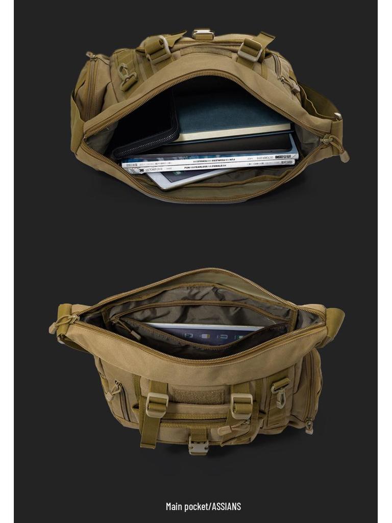 Men's Camouflage MOLLE Single Shoulder Laptop & Crossbody Bag - Fits iPad 3 & A4 Books