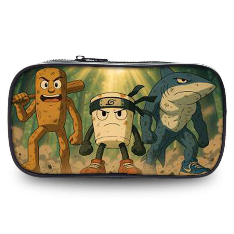Tungtungsahur Student Pen Storage Bag With Durable Oxford Material For School Supplies