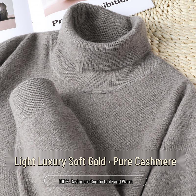 Snowflying Men's 100% Cashmere High-Neck Sweater