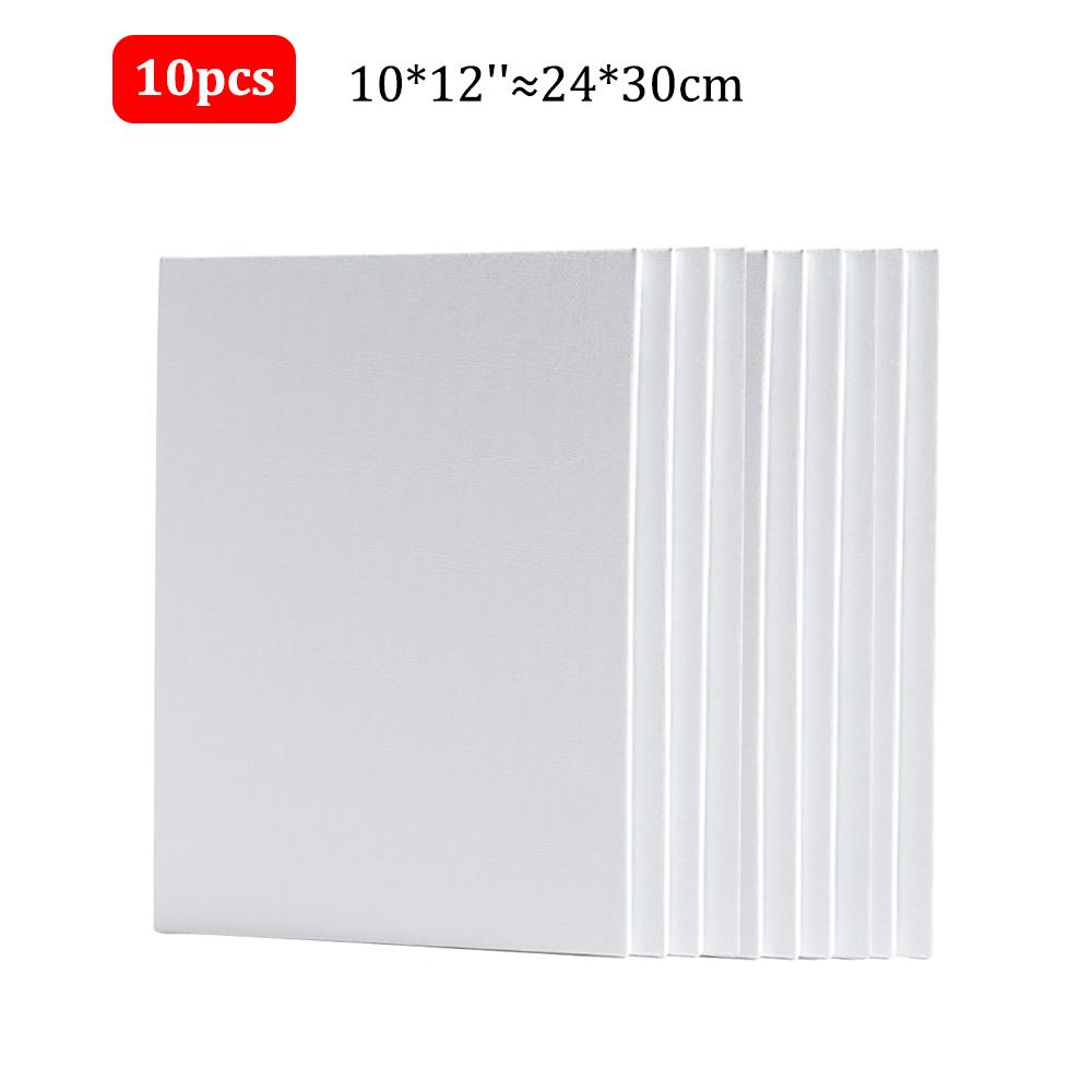10 Pcs Canvas Board Painting Cotton Blank,Primed White,Suitable For Oil Painting,Watercolor,Gouache,Acrylic,Art Supplies,HB-17