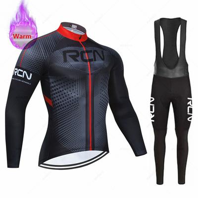 2026 RCN Team Winter Thermal Fleece Cycling Jersey Set Racing Bike Suit Mountian Bicycle Clothing Ropa Maillot Ciclismo Hombre