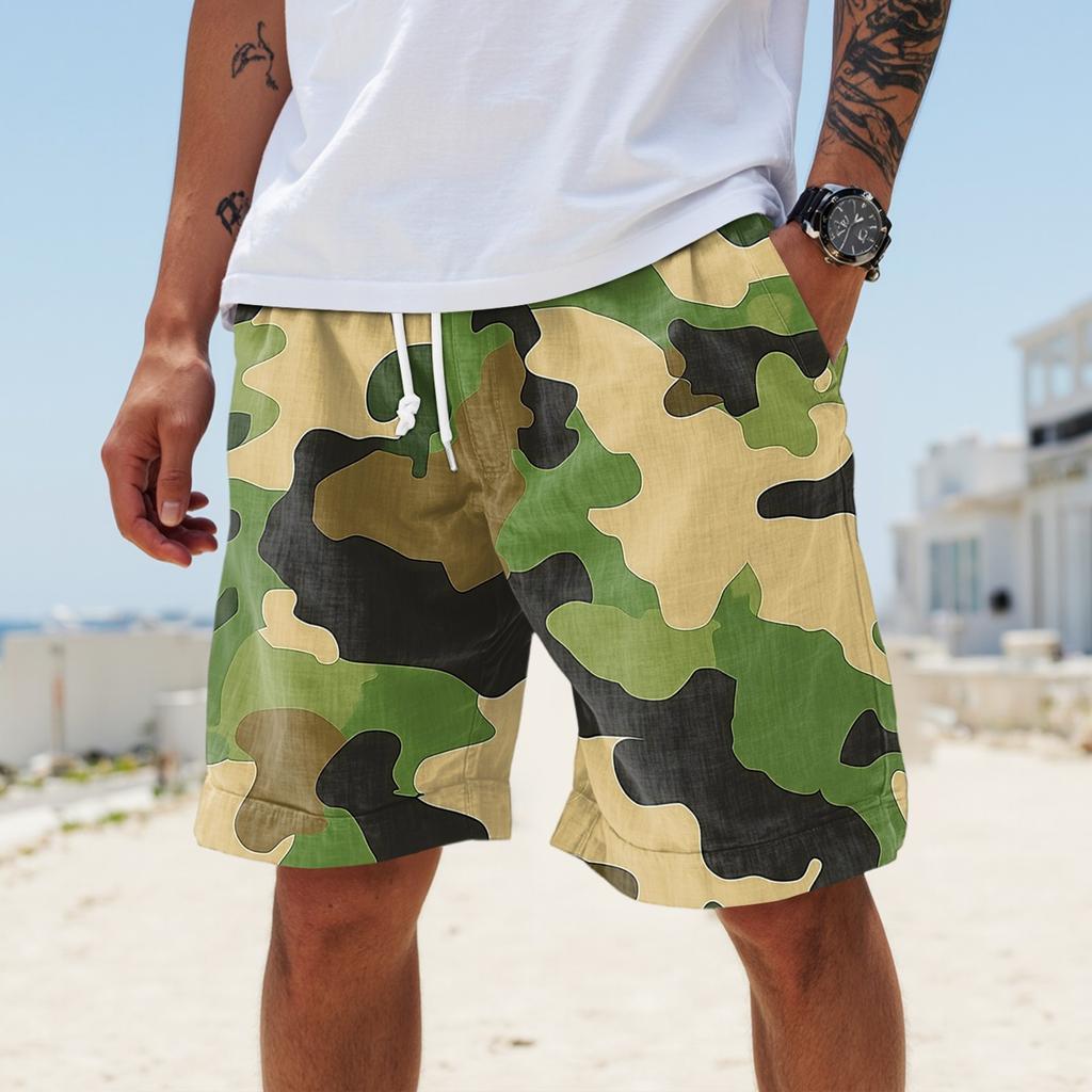 Męskie letnie, duże, swobodne, luźne spodnie sportowe, szorty plażowe