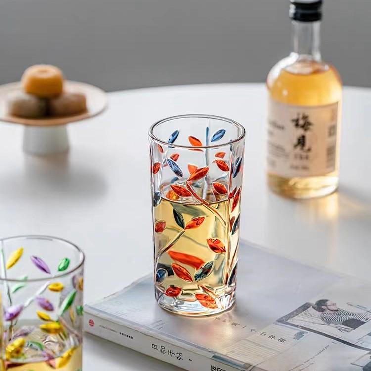 Regenbogen-Schimmer Handbemalte Glas Tasse - Bling Design für den Sommer
