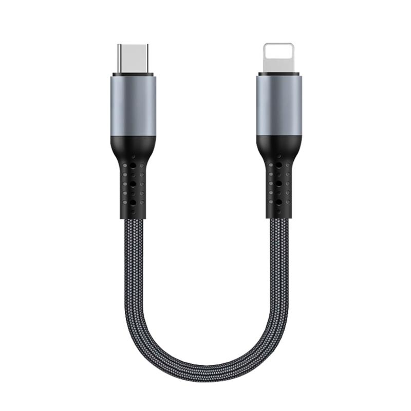 Type C to 8Pin Fast Charging Cable Flat Nylon Wire 27W 480Mbps for Electronic Devices Power and Data Cord
