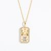 Twelve Constellation Pendant Necklace with Zircon, Gold Plated Clavicle Chain, Retro Jewelry Gift for Women