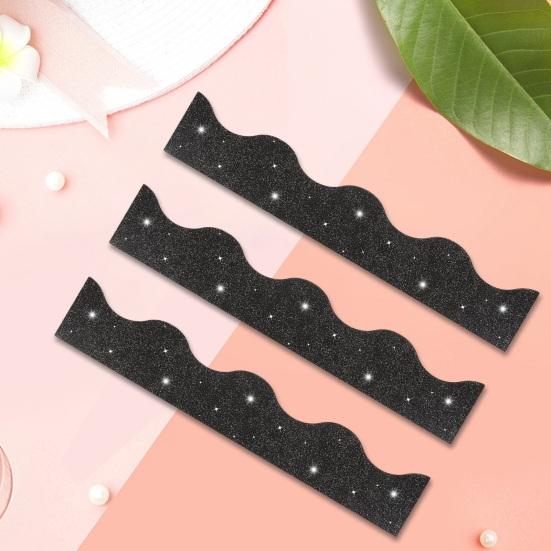 30Pcs Glitter Bulletin Board Border 5 Colors Thick Scalloped Classroom Blackboard Poster Frame Edge Decoration Trim DIY Supplies
