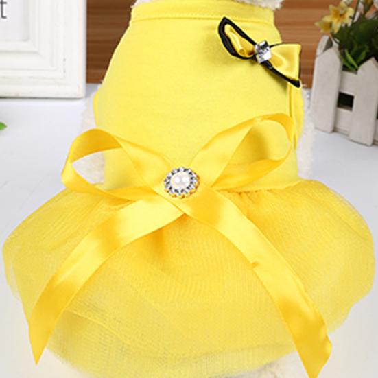Summer Bowknot Design Party Wedding Dog Puppy Princess Dress Pet Skirt Costume