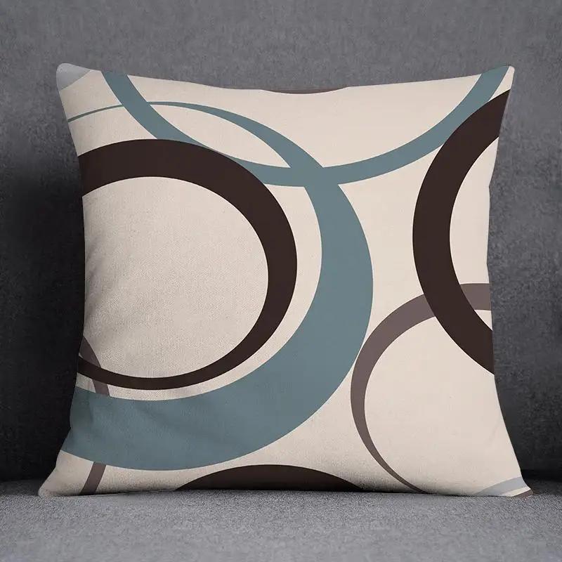 Nordic Flower Geometric Pattern Decorative Square Pillowcase Home Office Cushion Cover
