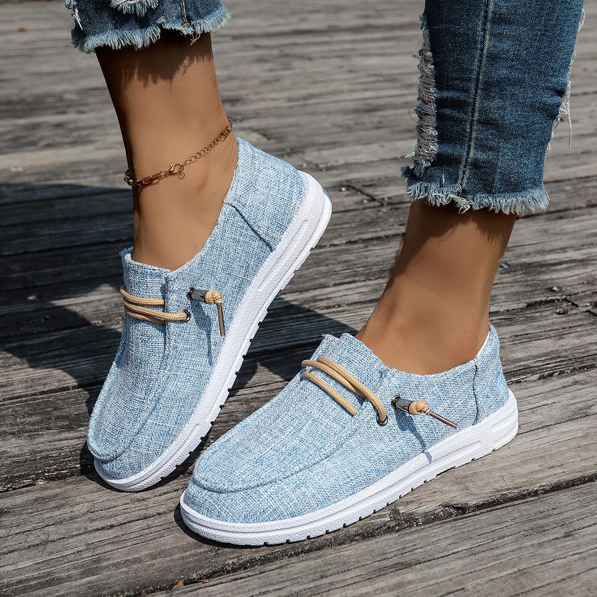 

Повседневная женская обувь весна-осень 2025 года, новые туфли на низком каблуке с круглым носком, простые повседневные спортивные туфли на шнуровке, женские 43 небесно-голубой