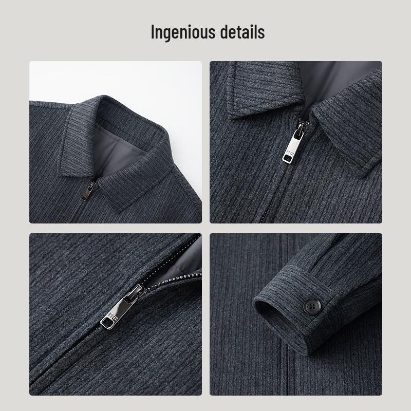 EMZ Men's Autumn/Winter Wool Blend Padded Jacket