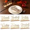 Thanksgiving Dinner Party Decor Grateful Blessed Wood Cutout Signs, Table Plate Decor, Centerpiece Rustic Fall Home Ornament for Dining Mantel