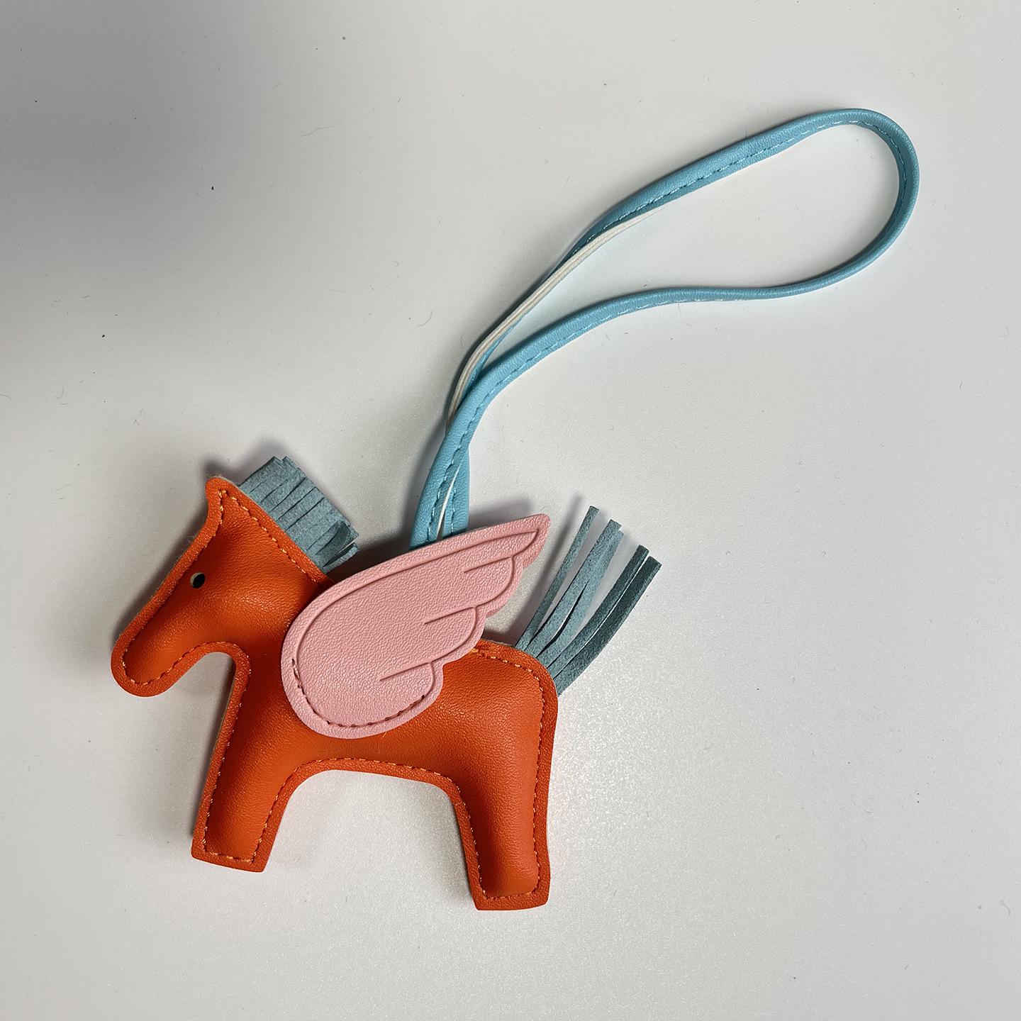 Брелок-шарм для сумки Пегас из ПУ кожи: Ручная работа Хлопковый Брелок-Подвеска Лошадка Подарок