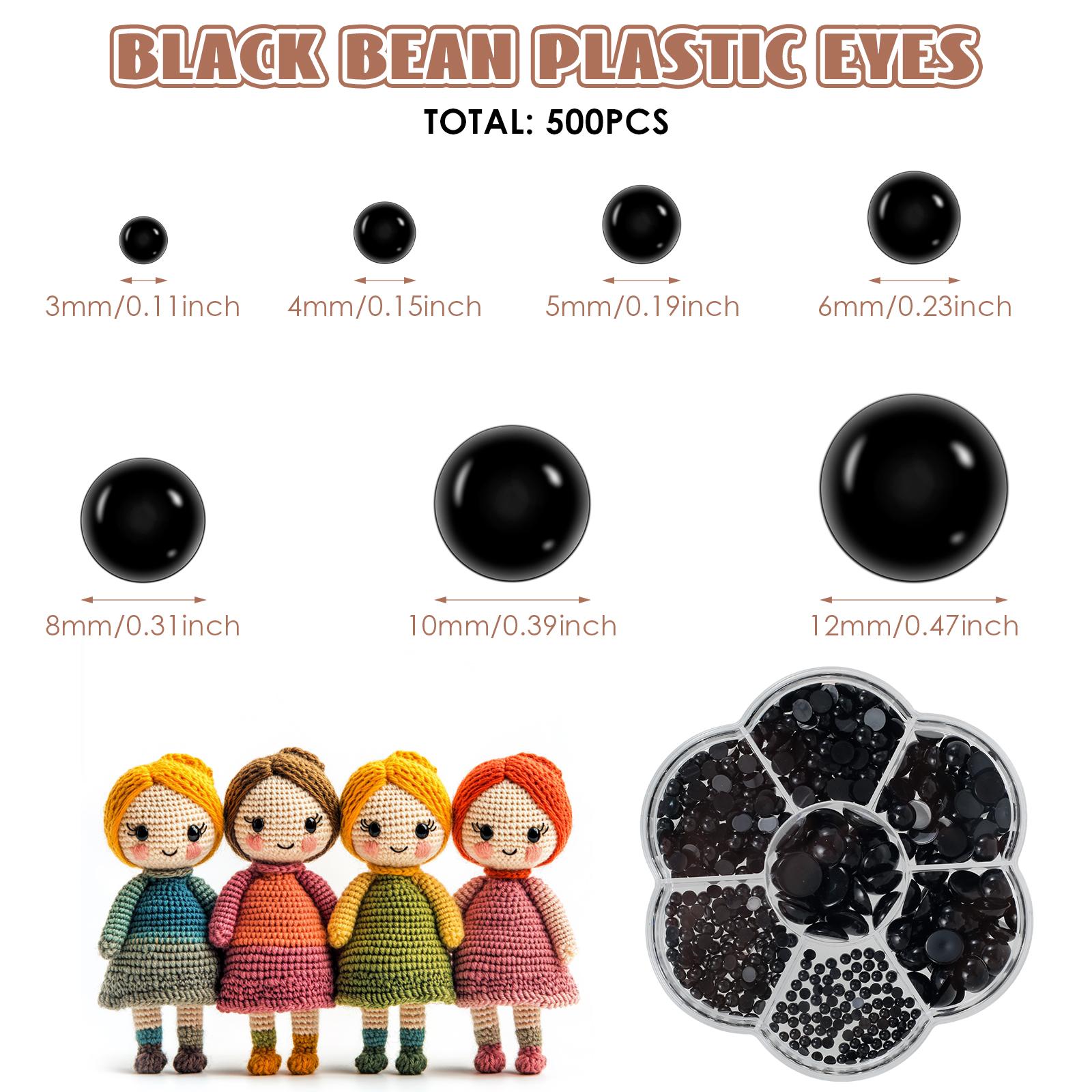 

500/1040 шт. Безопасные глаза и носы для куклы, мягкой игрушки, для ремонта, 6-14 мм, цветные глаза, DIY, ремесло, глаза и нос для куклы для вязаных игрушек