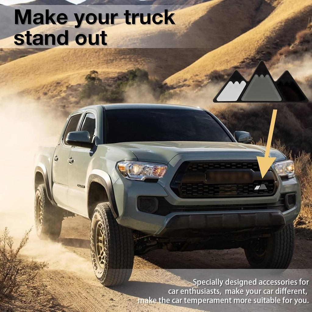 Tri-Color Grille Badge Logo Decoration Emblem for car Truck Label Tacoma 4Runner Tundra Rav4 Highlander's T-G3Y Three-Color Badge Logo Barbecue Grill