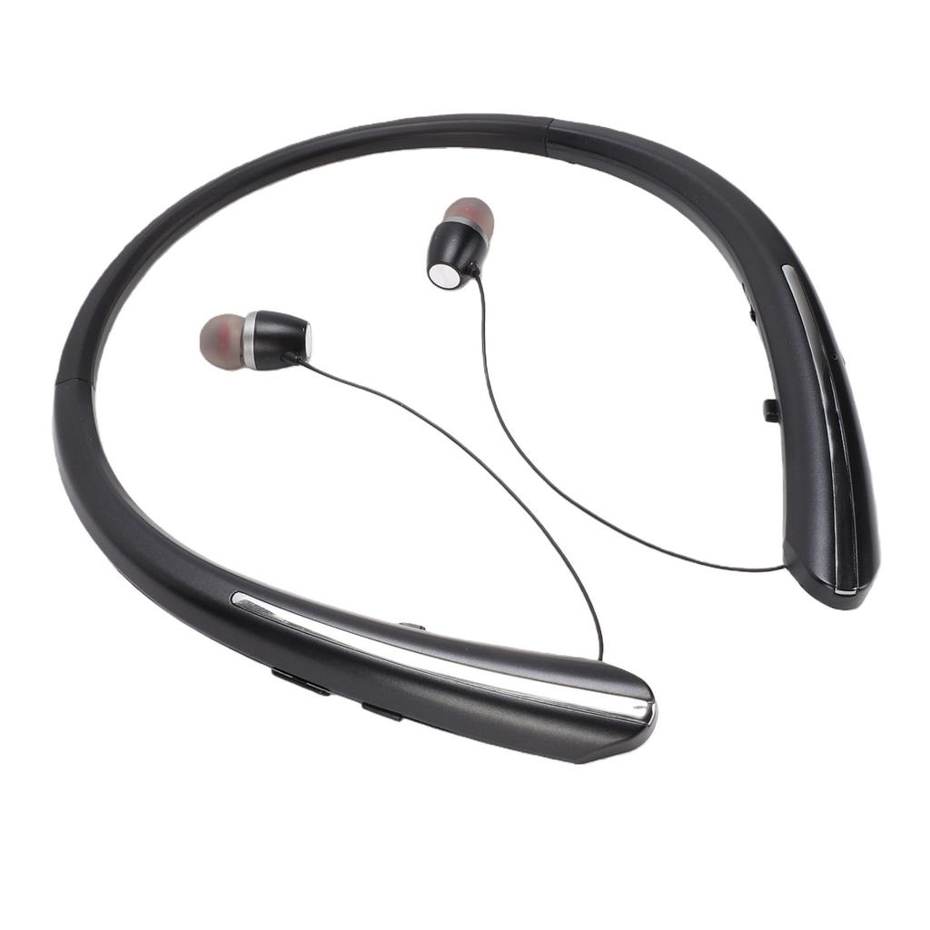 Neckband Retractable Bluetooth 5.3 Earbuds IPX5 Sweatproof 24h Battery Life Wireless Noise Cancelling Stereo Headphones
