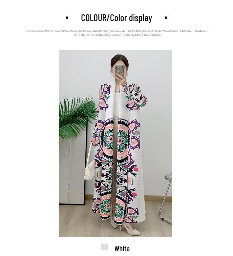 Plus Size White Turkish Print Abaya Cardigan for Women