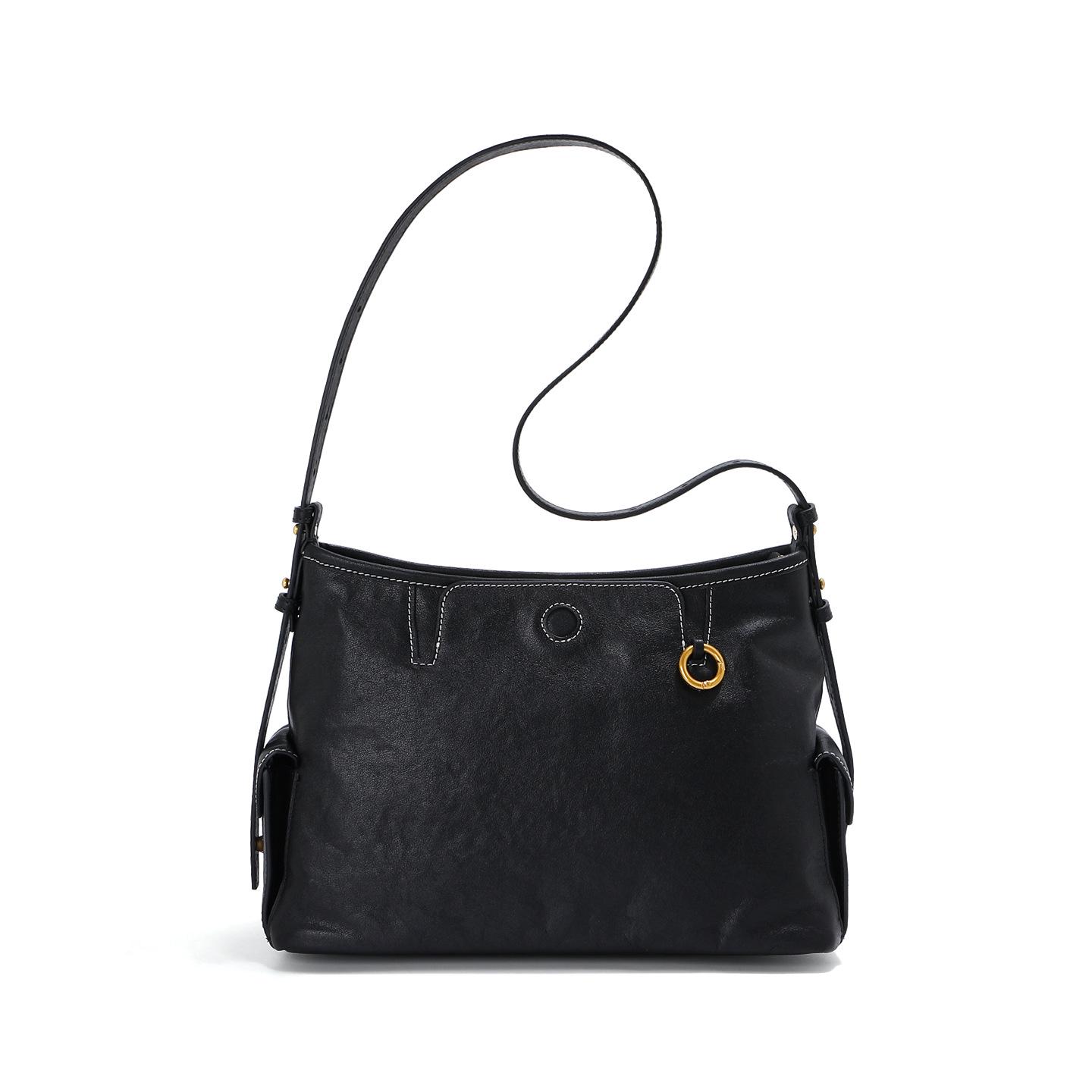 

Genuine Leather Women s Large Capacity Underarm Tote & Crossbody Commuting Handbag - Soft, Niche Design 28*12*19 cm