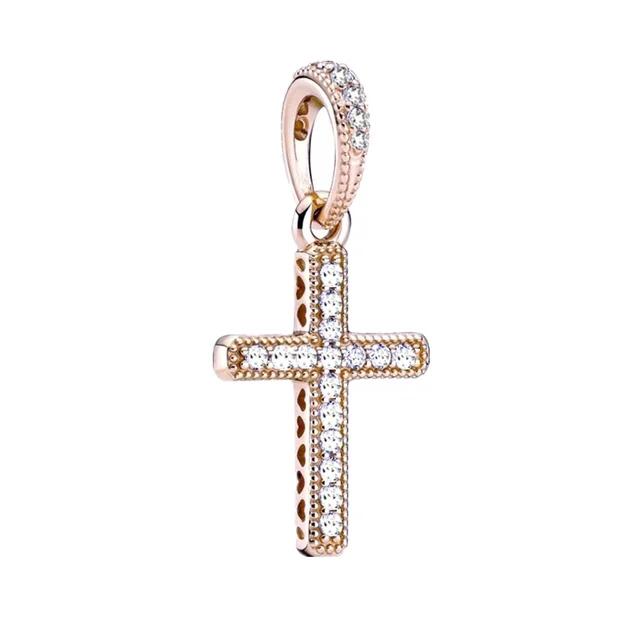 New Christian Bible Cross Jesus Dangle Bead Fit Original Europeancopper Charms Bracelet Necklace Keychain Diy Jewerly