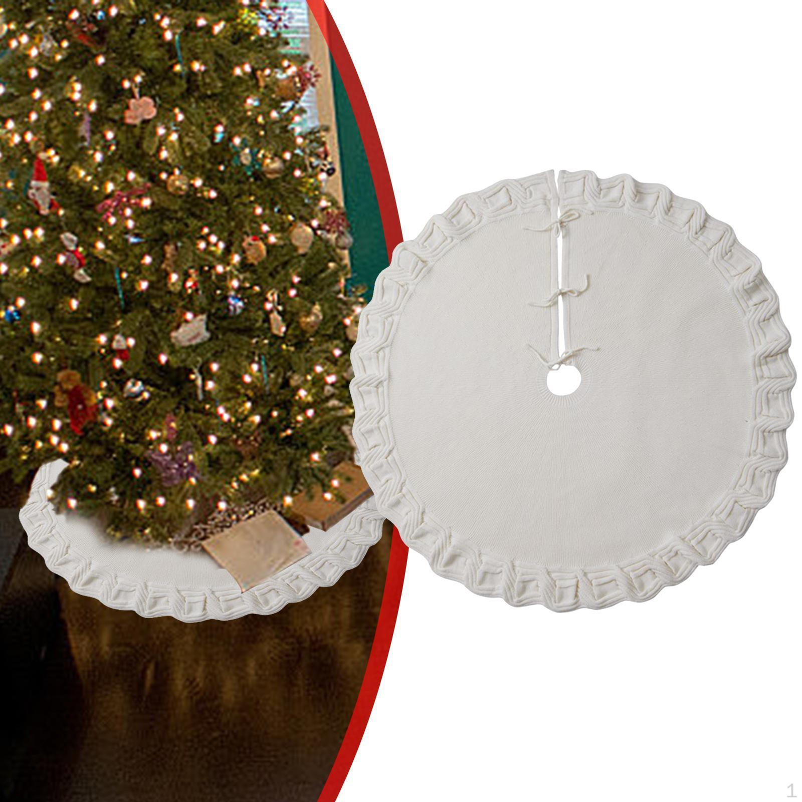 

48 дюймов новогодняя елочная юбка украшение многоразовый декор декоративный коврик своими руками White