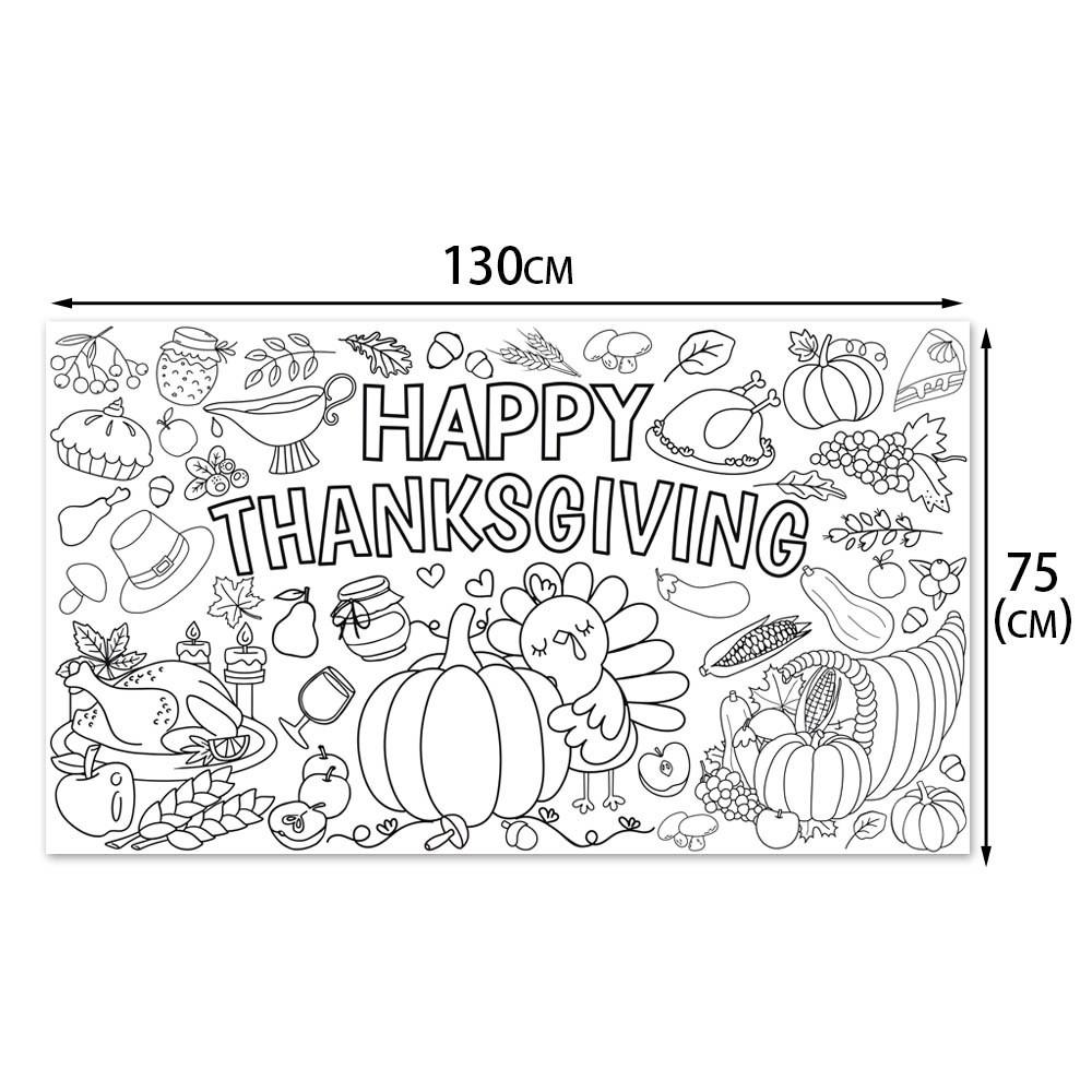 Kids Thanksgiving Diy Canvas Graffiti Paper For Fall Celebration Party Decor