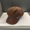 Autumn and Winter New Style Suede Retro Beret Women's Korean Style Old Fashion Temperament Fashionable Face Small Octagonal Hat