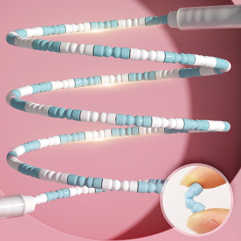 Coardă de sărit din bambus cu lungime reglabilă, coardă de sărit cu mărgele cu mâner din silicon pentru copii, studenți