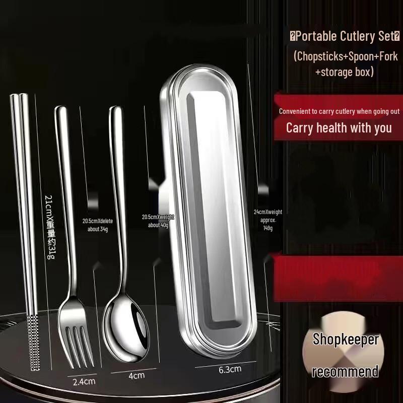 Abay 316L Stainless Steel Portable Cutlery Set
