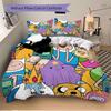 Set Copripiumino Adventure Time 3 Pezzi, 1 Copripiumino + 1/2 Federe (Nessun inserto), Copripiumino Matrimoniale, Set Biancheria da Letto, Biancheria da Letto, Letto Stagionale