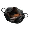 Schwarzer gewebter Kunstleder-Rucksack Freizeitrucksack