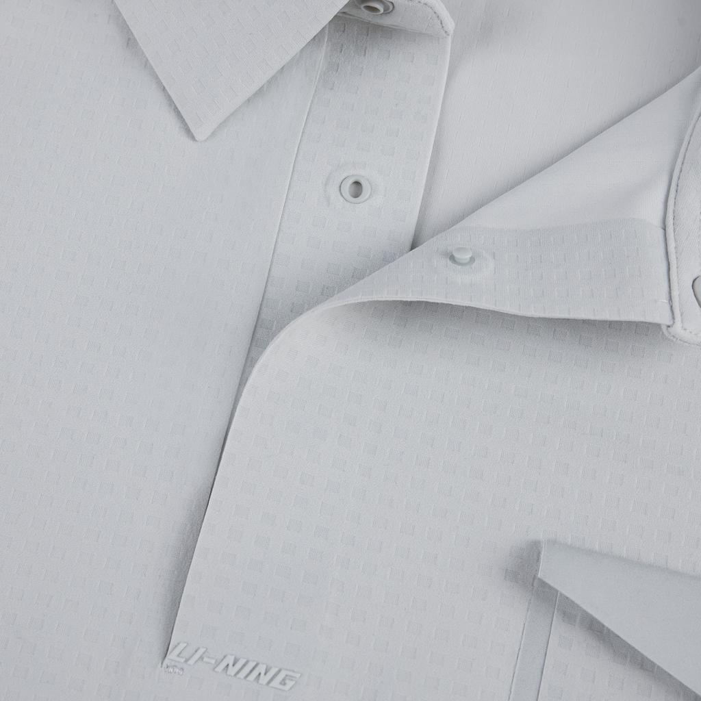 Li-Ning Simple Short Sleeve Polo Shirt With Collar Business Sun Protection Cool Feeling Men Tops APLV129-3
