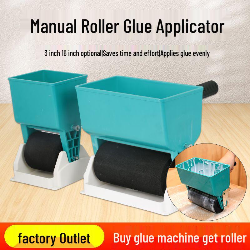Compact Manual Glue Roller for Wood, Wallpaper, and Cardboard - Small Laminating and Gluing Tool
