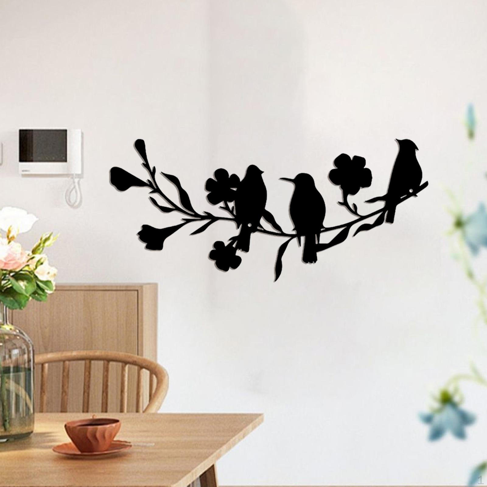 

Металлические поделки в виде птиц Уникальная подвесная табличка Домашнее украшение для столовой Дверь Забор Ванная комната В помещении На улице 1pcs 3 Birds