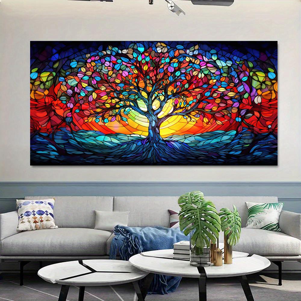 Canvas Painting Abstract Colorful Art Tree Flower Landscape Poster Print Picture For Wall Decor For Living Room Bedroom Wall Art Home Decoration