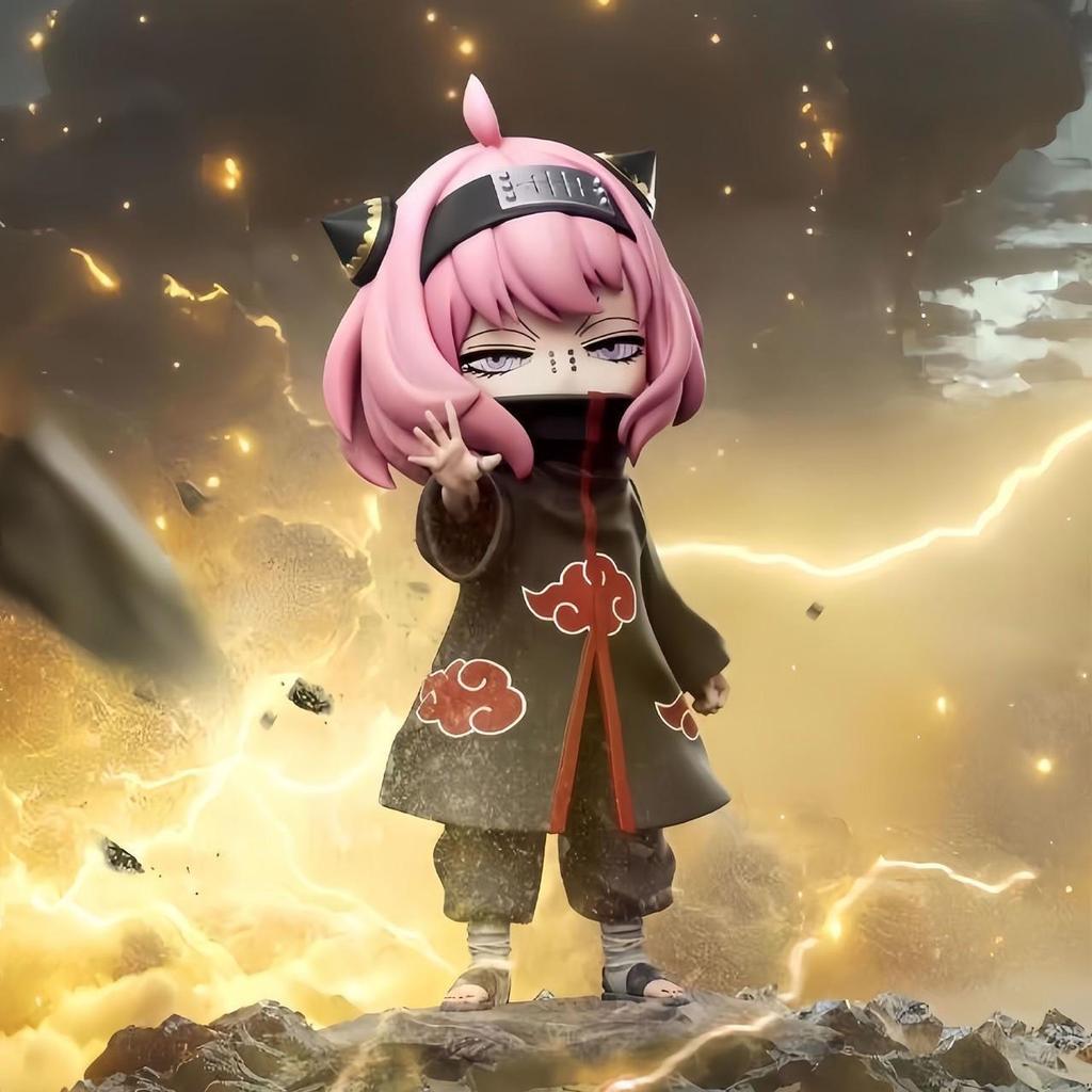 Spy x Family Anya Cosplay Naruto Figures: Anya, Sasuke, Itachi, Konan Anime Desk Ornaments