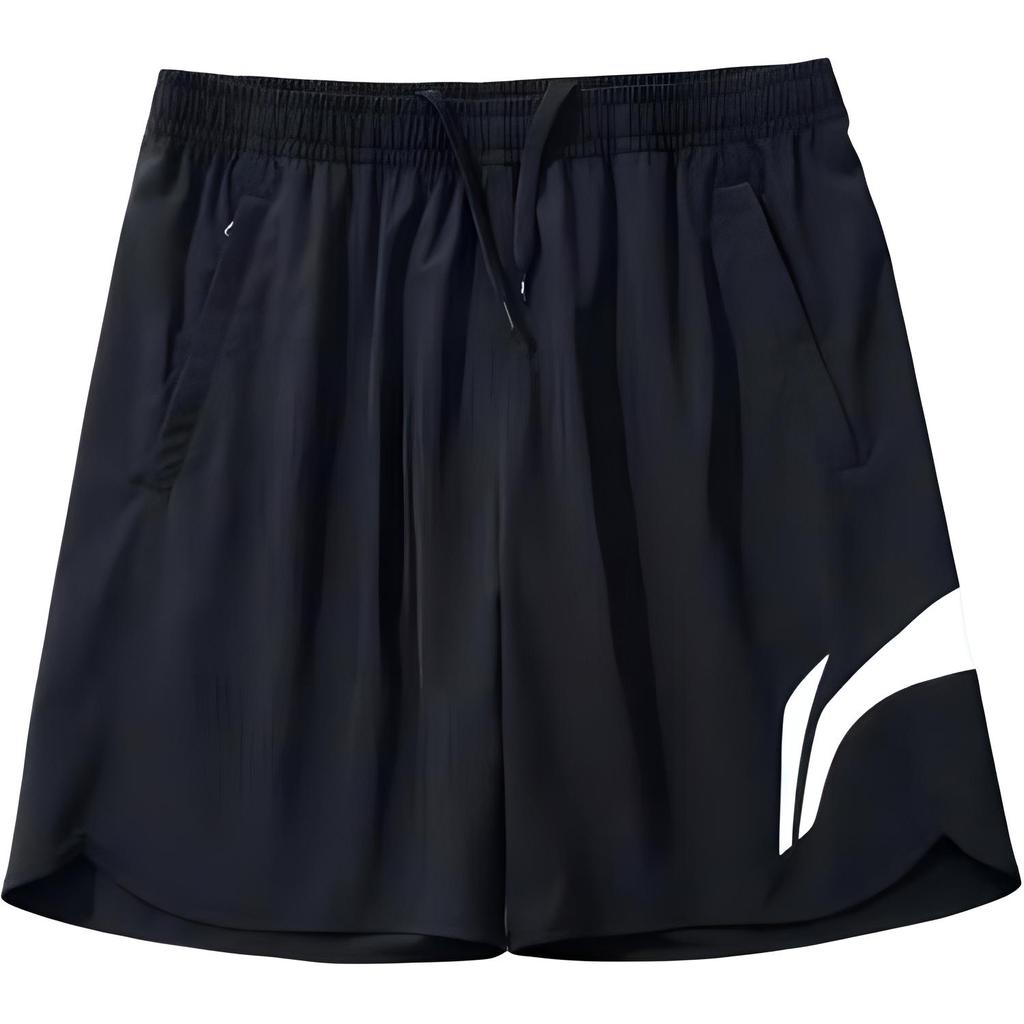 Li Ning Logo Quick-Dry Breathable Running Shorts Unisex Shorts Black YKSU157-2