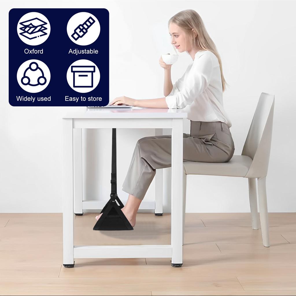 Airplane Foot Hammock Oxford Cloth Adjustable Leg Hammock With Removable Pad and Eye Mask Travel Foot Rest For Relieve Fatigue