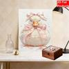 DIY Frameless Pearl Art Painting Kit Cute Pink Bow Duck Pattern 3D Sparkling Bead Canvas Wall Decor Gift for Craft Lovers Hobbyists