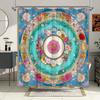 1Pc Luxury Floral Mandala Shower Curtain - Extra Long 70X70 Inches Bathroom Window Drapes With Pink For Lotus, Roses, Turquoise
