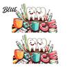 Versatile Adhesive Wall Decals Cartoon Smiling Teeth Decals Dental Tools Self-Adhesive Stickers Funny Stickers for Bathroom Art Kids Bedroom Clinic