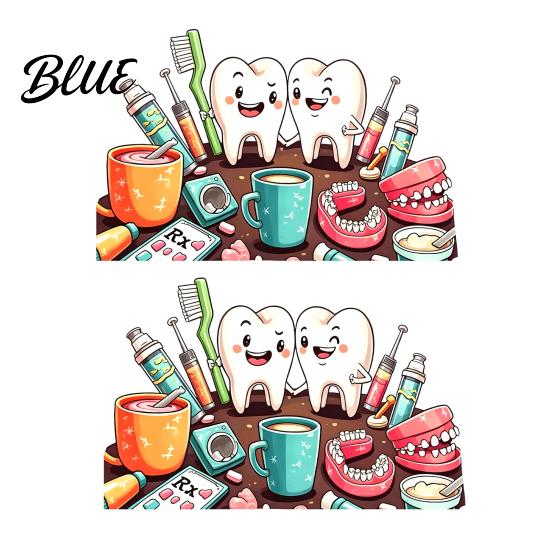 Versatile Adhesive Wall Decals Cartoon Smiling Teeth Decals Dental Tools Self-Adhesive Stickers Funny Stickers for Bathroom Art Kids Bedroom Clinic