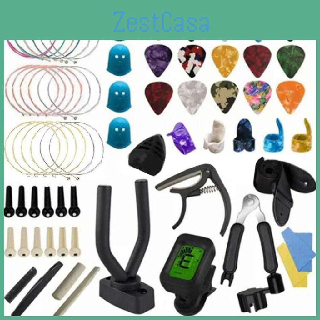 Tuner 66pcs Guitar Kit Accessories Capo Pick Bracket Repair Tools Set For Banjo Mandolin